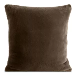 Poszewka na poduszkę 45x45 cm ciemnobrązowa z miękkiej futrzanej tkaniny NINA Eurofirany