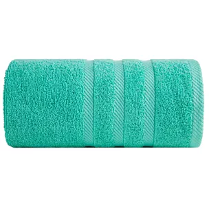 Ręcznik kąpielowy 70x140 cm bawełniany kolor miętowy z ozdobną bordiurą 500 g/m2 MILO Eurofirany