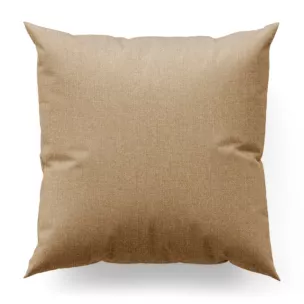 Poszewka szyta jasnobrązowa z tkaniny o naturalnym splocie w stylu eko