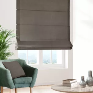 Roleta rzymska ADESSA grafitowa z miękkiej tkaniny o welurowej strukturze