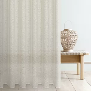 Tkanina firanowa z delikatnym połyskiem, wyraźnym splotem z efektem bukli,Eurofirany