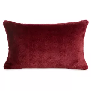 Poszewka na poduszkę 30x50 cm bordowa z miękkiej futrzanej tkaniny NINA Eurofirany