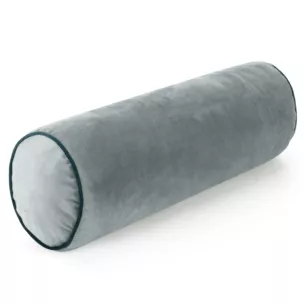 Poduszka dekoracyjna wałek 15 x 45 cm welwetowa morska zdobiony kontrastującą lamówką GAJA Eurofirany