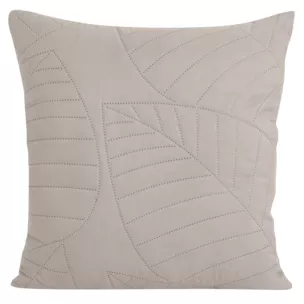 Poszewka na poduszkę 40x40 cm z motywem liści wytłaczanym techniką hot press szarobeżowa BONI DESIGN 98 Eurofirany