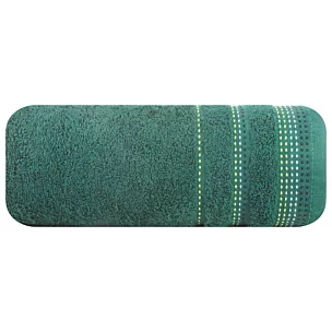 Ręcznik do rąk 30x50 cm bawełniany kolor butelkowy zielony z ozdobnym stębnowaniem 500 g/m2 POLA Eurofirany