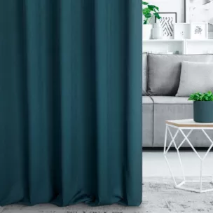 Zasłona szyta na taśmie fala turkusowa z miękkiej tkaniny z efektem melanżu