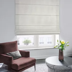 Roleta rzymska ITALIA kremowa z tkaniny welwetowej o delikatnym połysku