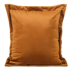 Poszewka na poduszkę 45x45 cm welwetowa z ozdobnymi brzegami ruda RIA DIVA LINE Eurofirany