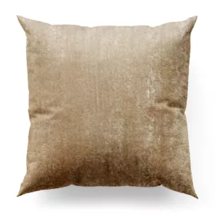 Poszewka szyta beżowa z miękkiej tkaniny welwetowej z efektem kreszowania