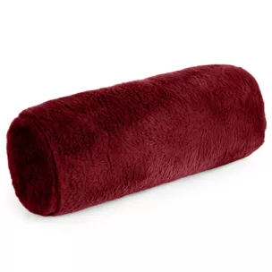 Poduszka wałek 15x45 cm bordowy z miękkiej futrzanej tkaniny  NINA Eurofirany