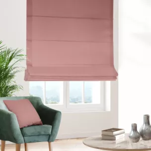 Roleta rzymska ciemnoróżowa z jednokolorowej gładkiej tkaniny