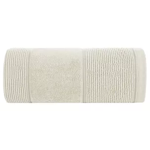 Ręcznik kąpielowy 70x140 cm bawełniany kolor kremowy z welurową bordiurą 500 g/m2 EMMA Eurofirany