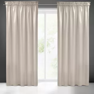 Zasłona beżowa z gładkiego welwetu 140x270 cm taśma SIBEL Pierre Cardin Eurofirany