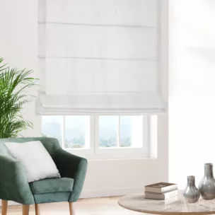 Roleta rzymska biała z tkaniny w stylu eko