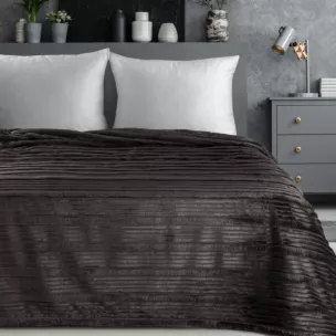 Koc 200x220 cm stalowy, typu flano z wzorem 3D NINA Eurofirany