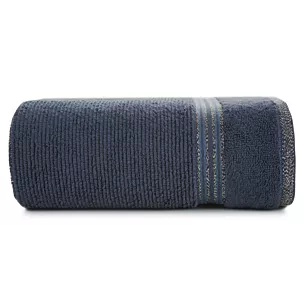 Ręcznik kąpielowy 50x90 cm bawełniany kolor granatowy z błyszczącą bordiurą 530 g/m2 FILON Eurofirany