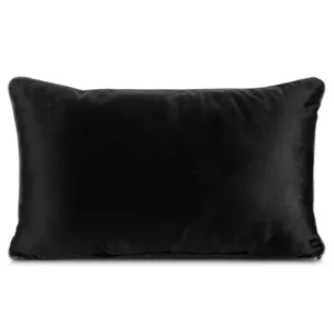 Poduszka 30 x 50 cm welwetowa czarna z kontrastującą lamówką GAJA 3 Eurofirany