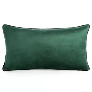 Poduszka 30 x 50 cm welwetowa ciemnozielona z kontrastującą lamówką GAJA 3 Eurofirany