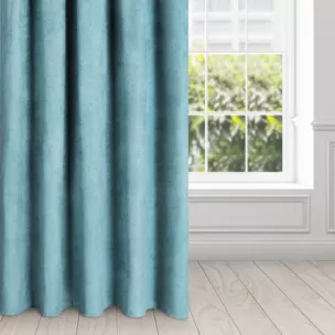 Zasłona ciemnomiętowa z matowego welwetu 140x250 cm taśma AMAYA Diva Line Eurofirany