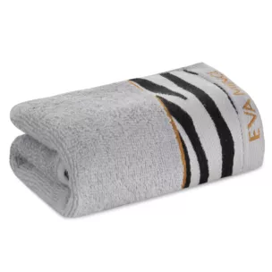 Ręcznik do rąk 30x50 cm bawełniany kolor srebrny,czarny z designerską bordiurą 500 g/m2 EVA 22 Eva Minge Eurofirany