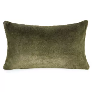 Poszewka na poduszkę 30x50 cm oliwkowa z miękkiej futrzanej tkaniny NINA Eurofirany