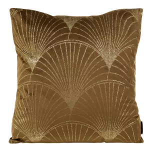 Poszewka na poduszkę 45x45 cm welwetowa ze złotym nadrukiem brązowa BLINK 21 Eurofirany
