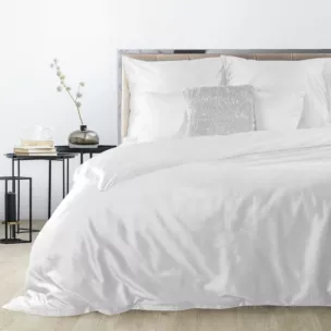 Pościel 220x200 cm gładka z satyny bawełnianej kolor biały DINA Diva Line Eurofirany