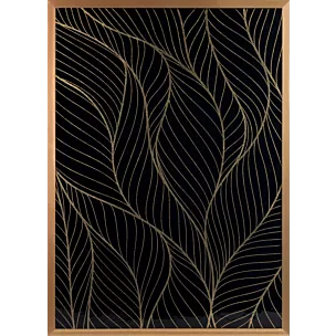 Obraz roślinny ze złotym błyszczącym nadrukiem w złotej ramie 53x73 cm LOTOS 4 LIMITED COLLECTION