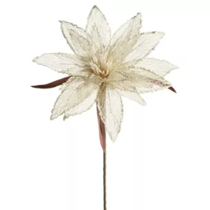 Kwiat sztuczny kremowy z siateczki 70 cm Eurofirany