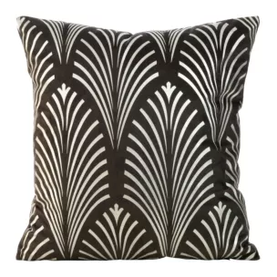 Poszewka na poduszkę 45x45 cm welwetowa z srebrnym nadrukiem czarna BLINK 27 Eurofirany