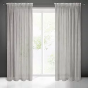 Zasłona beżowa o strukturze siateczki 135x270 cm taśma REGINA Eurofirany