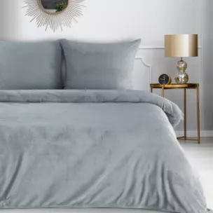 Pościel 220x200 cm gładka z polaru kolor srebrny FLANO Eurofirany