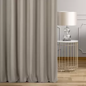 Zasłona szyta na taśmie fala beżowa o naturalnym, gęstym splocie w stylu eko