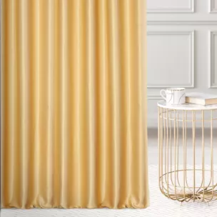 Zasłona szyta na taśmie fala złocista z jednokolorowej gładkiej tkaniny