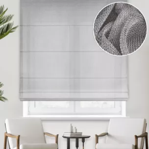 Roleta rzymska kremowo srebrna z eleganckiej siatki w stylu glamour z połyskliwą nicią, wykończona obciążnikiem Italissima Eva Minge