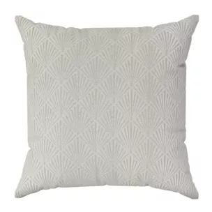 Poszewka szyta kremowa z tkaniny, z geometrycznym wzorem, z dodatkiem połyskującej nici