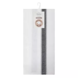 Komplet ściereczek kuchennych 2szt 50x70 cm bawełniany kolor stalowy w pasy 200 g/m2 SOFIA Eurofirany