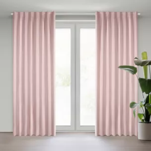 Zasłona pudrowo różowa zaciemniająca 140x300 cm taśma imitująca flex MILAN Eurofirany