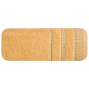 Ręcznik do rąk 30x50 cm bawełniany kolor morelowy z ozdobnym stebnowaniem 500 g/m2 POLA Eurofirany