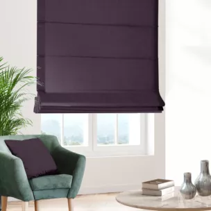 Roleta rzymska DORA - HIT fioletowa z miękkiej tkaniny o welurowej strukturze