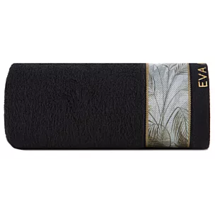 Ręcznik do rąk 30x50 cm bawełniany kolor czarny z designerską bordiurą 500 g/m2 EVA 17 Eva Minge Eurofirany