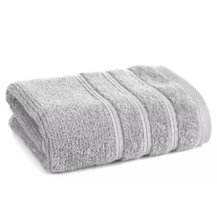 Ręcznik kąpielowy 50x90 cm bawełniany kolor srebrny w błyszczące paseczki AMIRA Eurofirany
