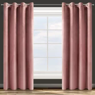 Zasłona ciemnoróżowa z tkaniny welwetowej 140x250 cm przelotka ROSA Design 91 Eurofirany
