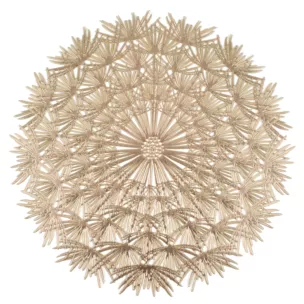 Podkładka okrągła na stół złota średnica 38 cm SUZI z ażurowym wzorem w formie dmuchawca