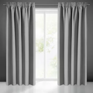 Zasłona szara matowa, zaciemniająca 140x270 cm taśmaTEO Eurofirany