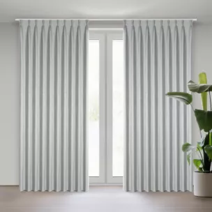 Zasłona srebrna z 100% zaciemniającej tkaniny typu blackout 125x270 cm system flex - NELISA Eurofirany