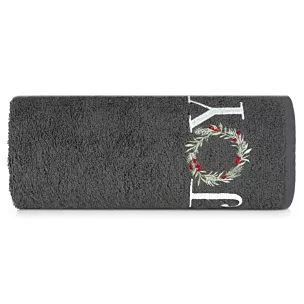 Ręcznik kąpielowy świąteczny 50X90 cm bawełniany kolor stalowy 450 g/m2 SANTA Eurofirany