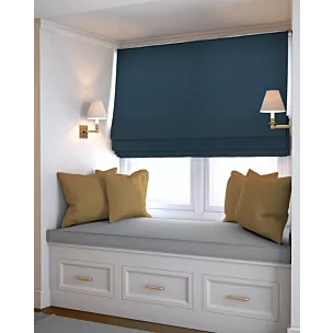 Roleta rzymska niebieska z miękkiej tkaniny z efektem melanżu