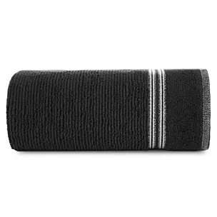 Ręcznik kąpielowy 70x140 cm bawełniany kolor czarny z błyszczącą bordiurą 530 g/m2 FILON Eurofirany