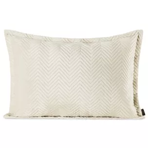 Poszewka na poduszkę 50x70 cm welwetowa pikowana w jodełkę metodą hot press kremowa SOFIA EUROFIRANY PREMIUM